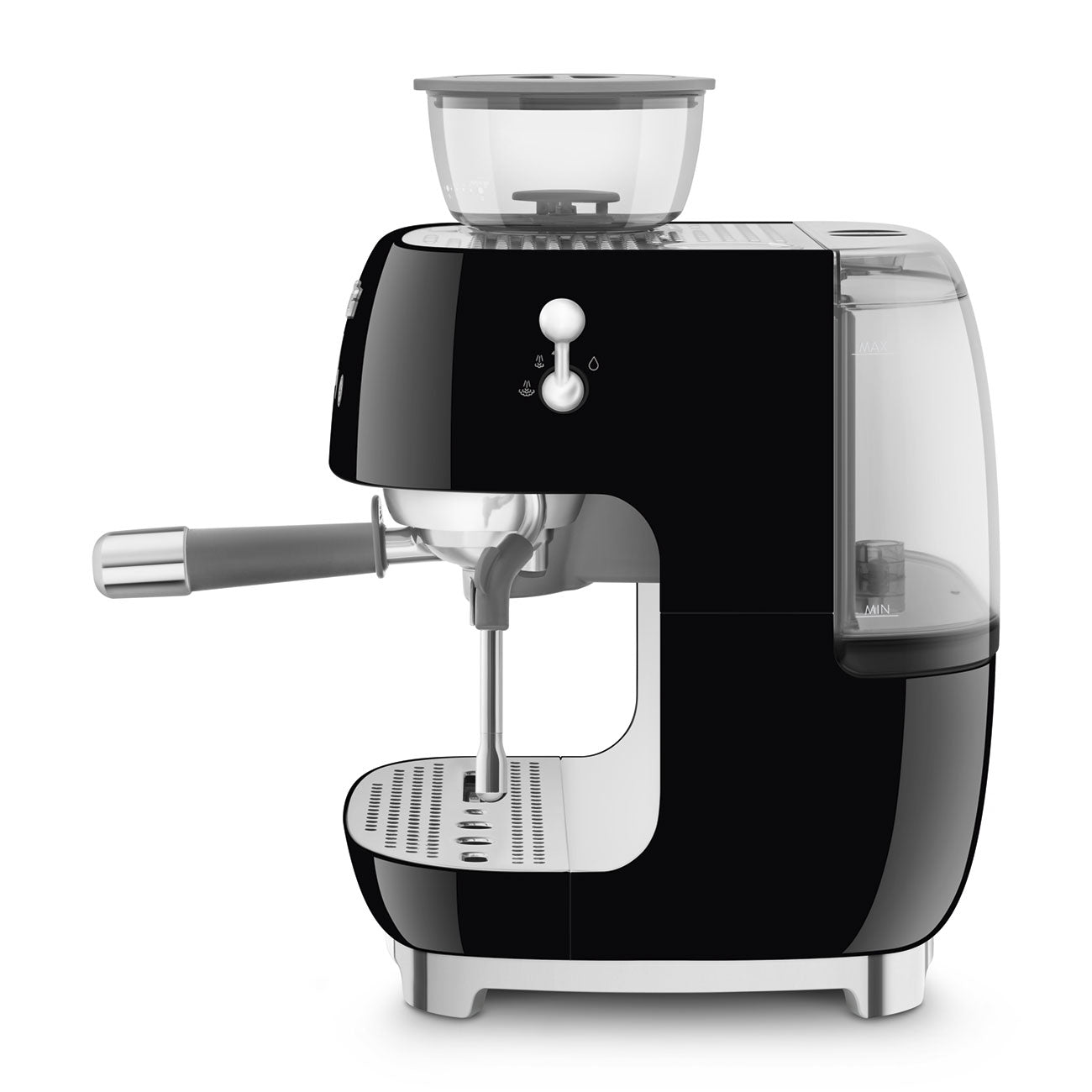 Smeg Manual Espresso Coffee Machine with Grinder 50's Style Aesthetic - Black