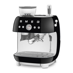 Smeg Manual Espresso Coffee Machine with Grinder 50's Style Aesthetic - Black