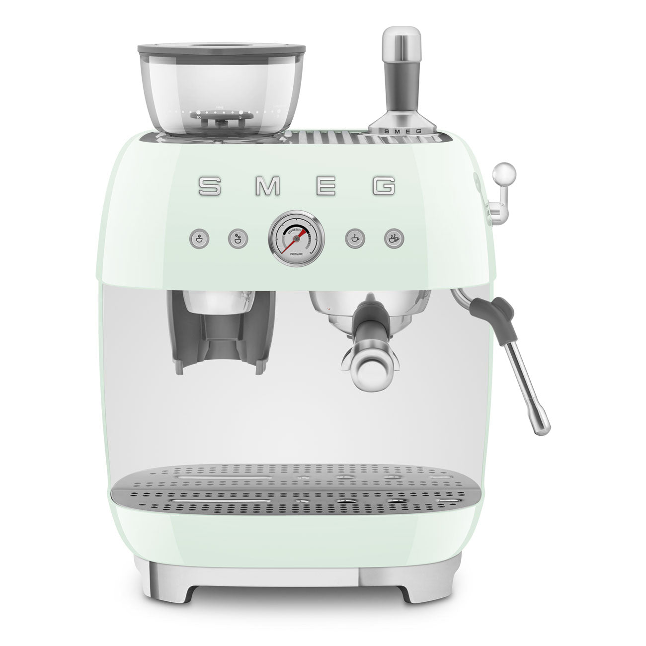 Smeg Manual Espresso Coffee Machine with Grinder 50's Style Aesthetic - Pastel Green