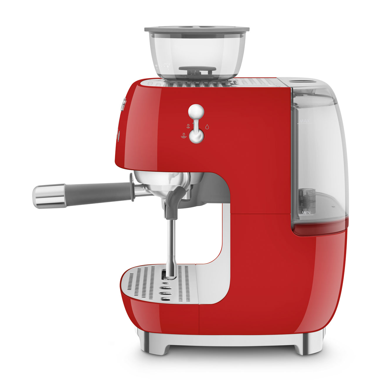 Smeg Manual Espresso Coffee Machine with Grinder 50's Style Aesthetic - Red