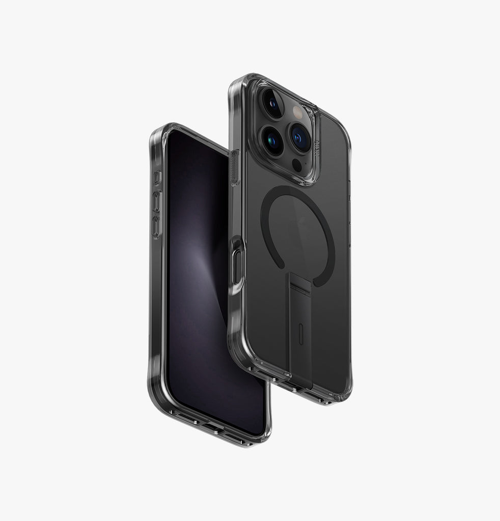 UNIQ Eleva MagClick iPhone 16 Pro Case with Stand – Black