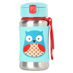 Skip Hop Zoo Stainless Steel Straw Bottle - Owl detail