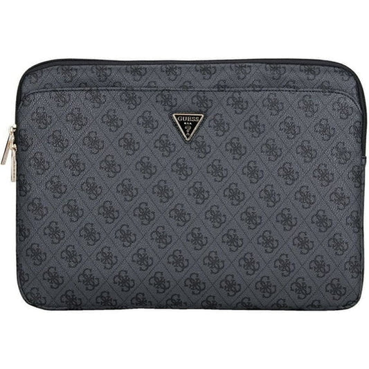 Guess 14" Laptop Sleeve with Zipper Pocket & Triangle Logo - Black