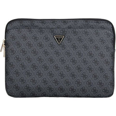 Guess 14" Laptop Sleeve with Zipper Pocket & Triangle Logo - Black