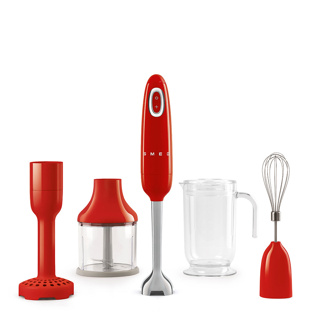 Smeg Hand Blender with Acessories 50's Style Aesthetic - Red