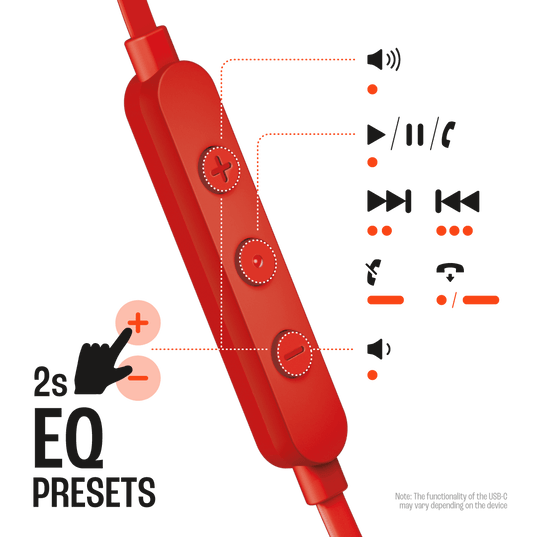 JBL TUNE 310C USB - Red