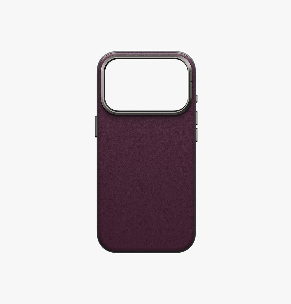 UNIQ Lyden DS MagClick Dual-Tone Vegan Leather iPhone 18 Pro Case – Deep Maroon - image 5