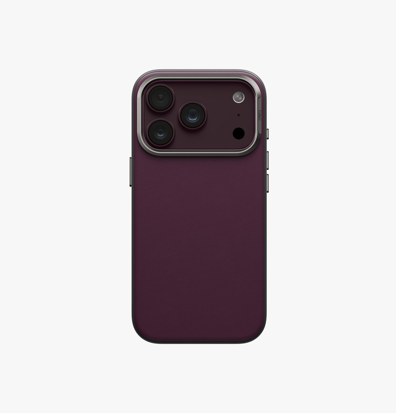 UNIQ Lyden DS MagClick Dual-Tone Vegan Leather iPhone 18 Pro Case – Deep Maroon - image 2