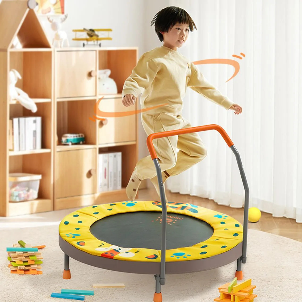 Mideer - Kids Foldable Trampoline 3ft - YellowithBlack