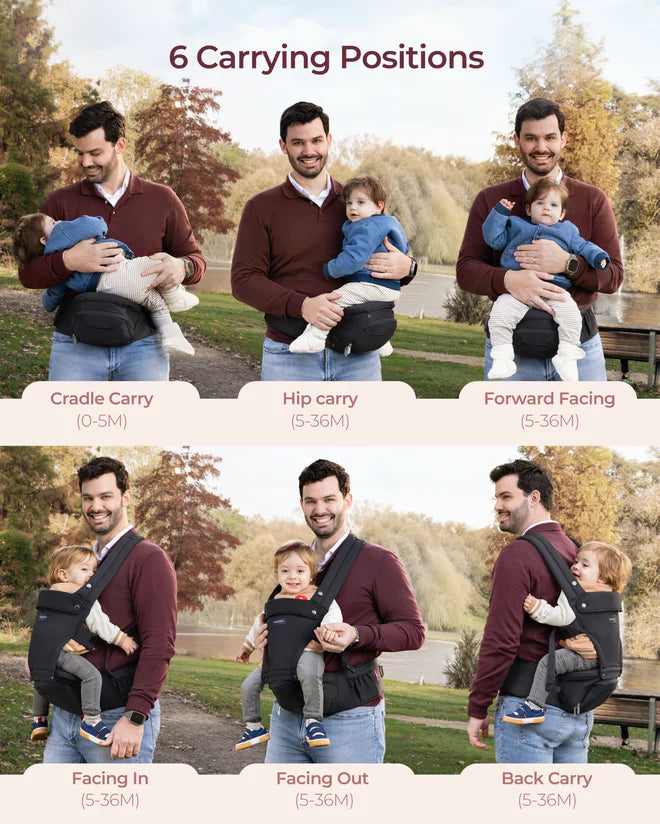 Momcozy Move2Fit 2-in-1 Hip Seat Baby Carrier - Air Mesh