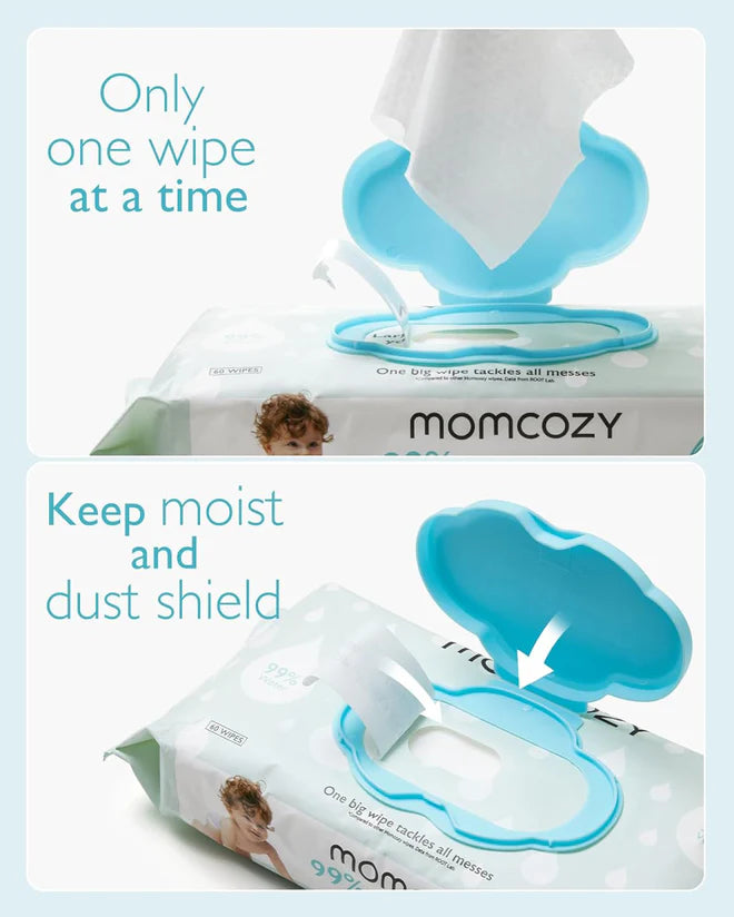 Momcozy 99% Water Baby Wipes - Extra Large, 60 Count