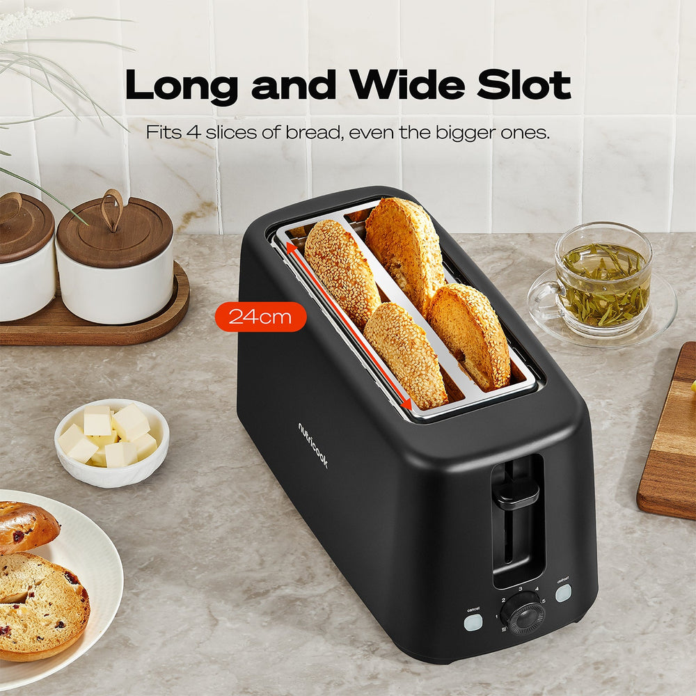 Nutricook Essentials Slim 4-Slice Toaster features