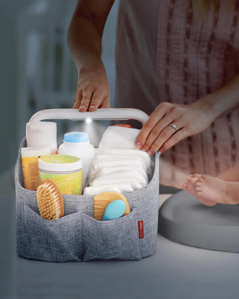 Nursery Style Light-Up Diaper Caddy - Grey Nursery Style Light-Up Diaper Caddy - Grey