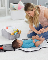 Nursery Style Light-Up Diaper Caddy - Grey