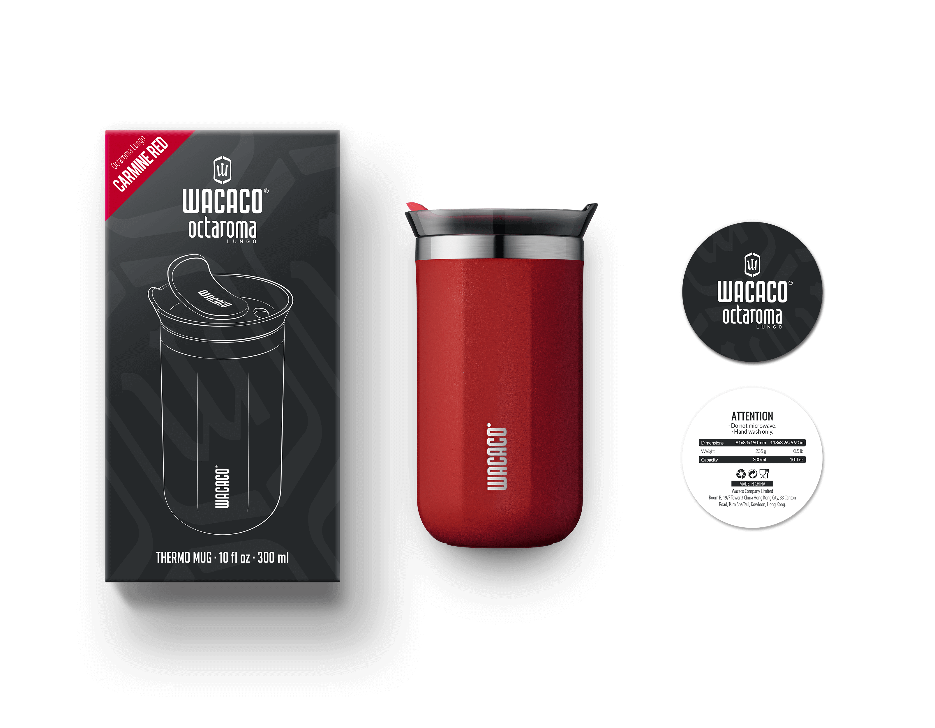Wacaco Octaroma Lungo Carmine Red with box