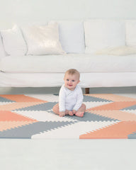Playspot Geo Foam Floor Tiles - Grey / Peach