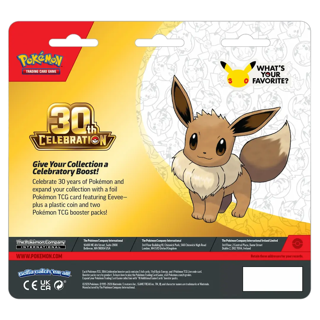 Pokémon TCG 30th Celebration 2-Pack Blister – back