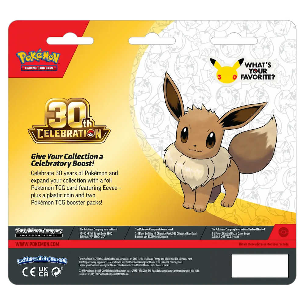 Pokémon TCG 30th Celebration 2-Pack Blister – back