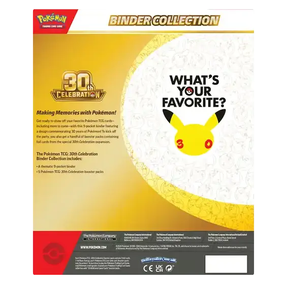 Pokémon TCG 30th Celebration Binder Collection – back of box