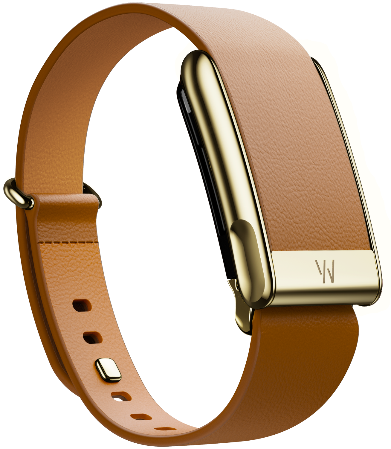 Whoop MG LeatherLuxe Tapered Band - Camel/Gold