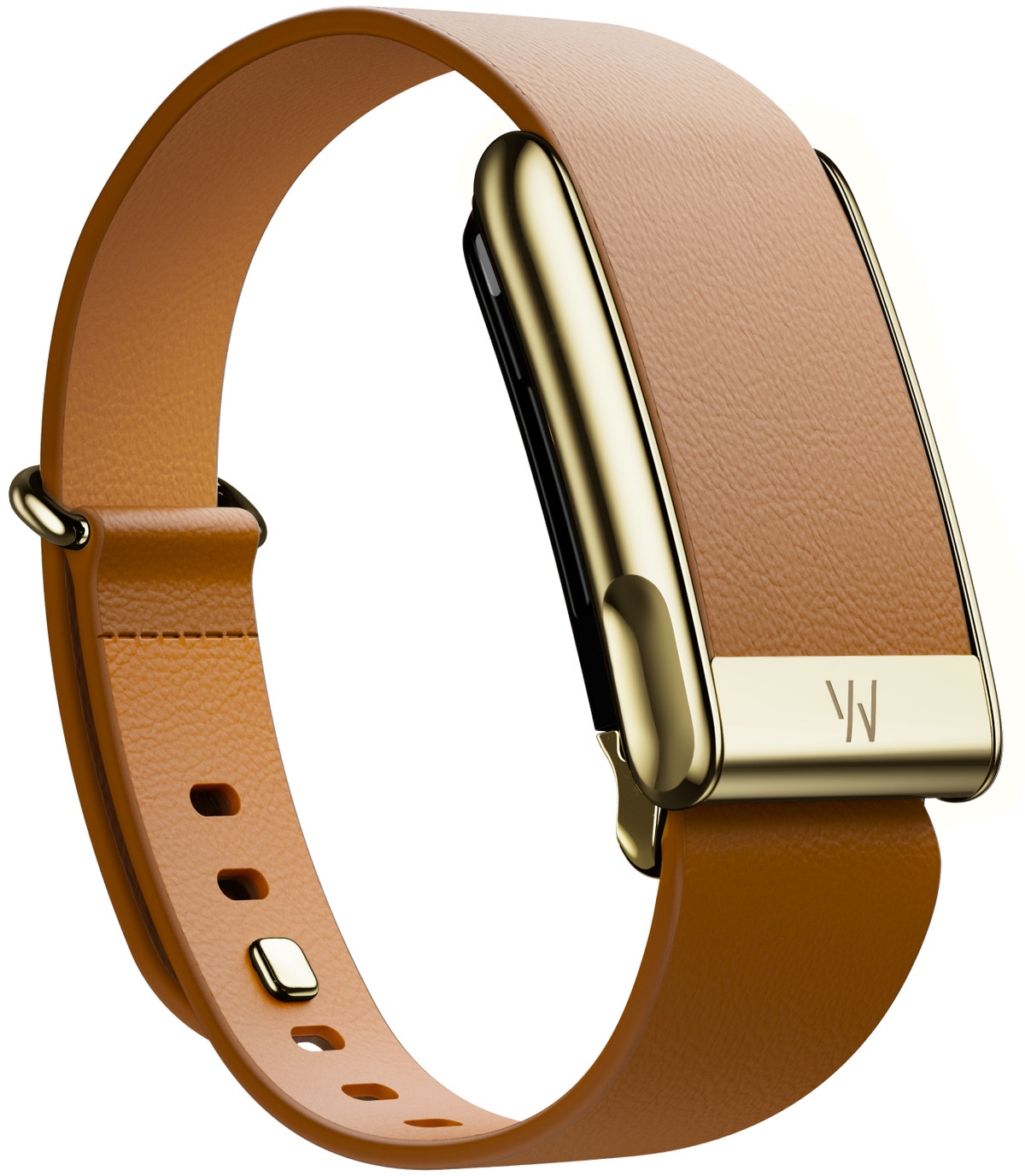 Whoop MG LeatherLuxe Tapered Band - Camel/Gold
