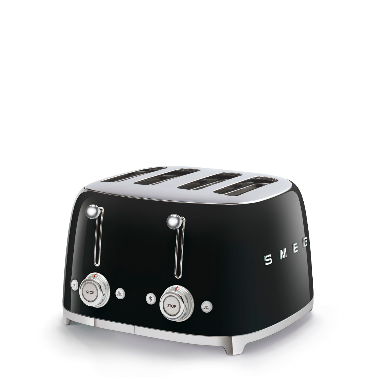 Smeg 4-Slice Wide Toaster 50's Style Aesthetic - Black