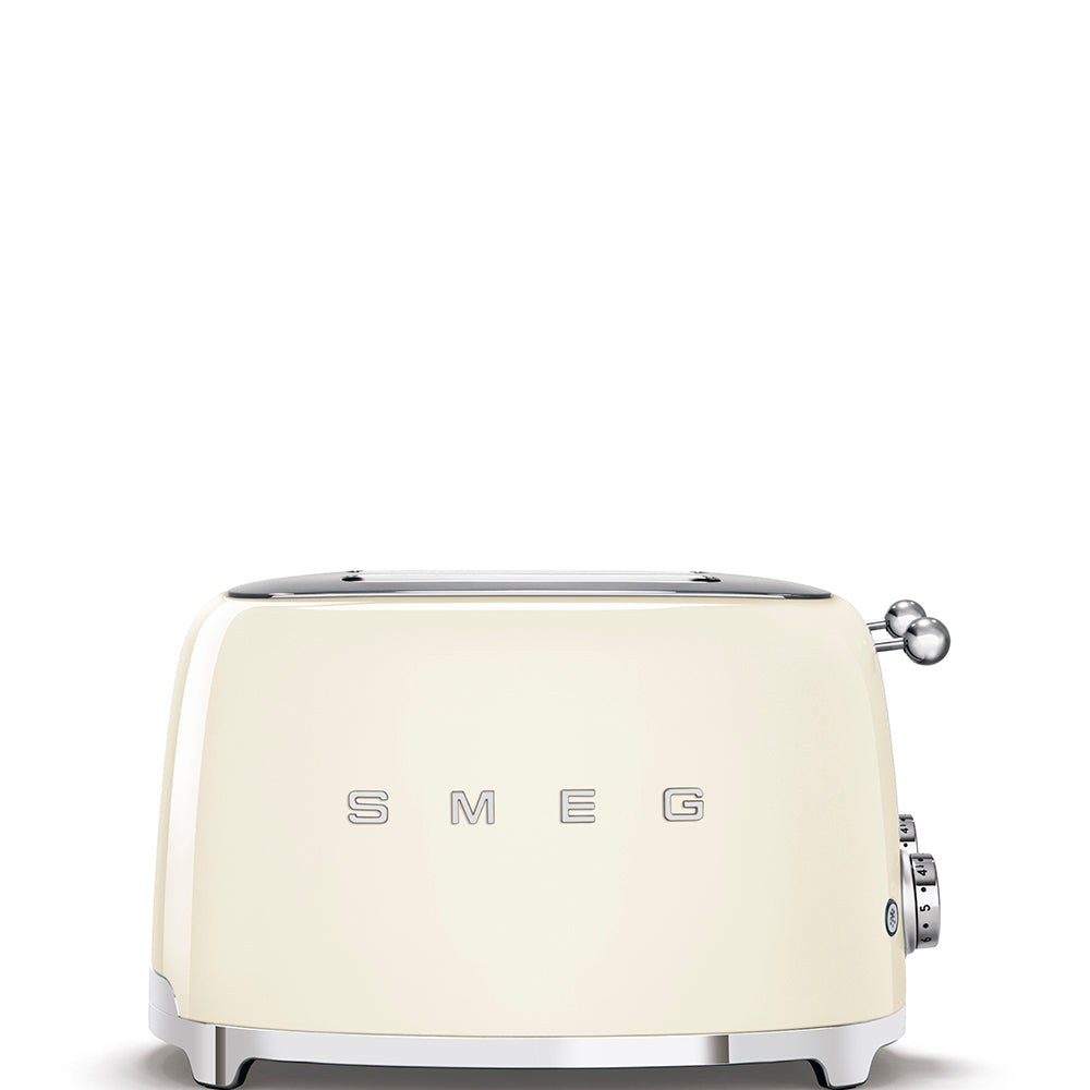 Smeg 4-Slice Wide Toaster 50's Style Aesthetic - Cream