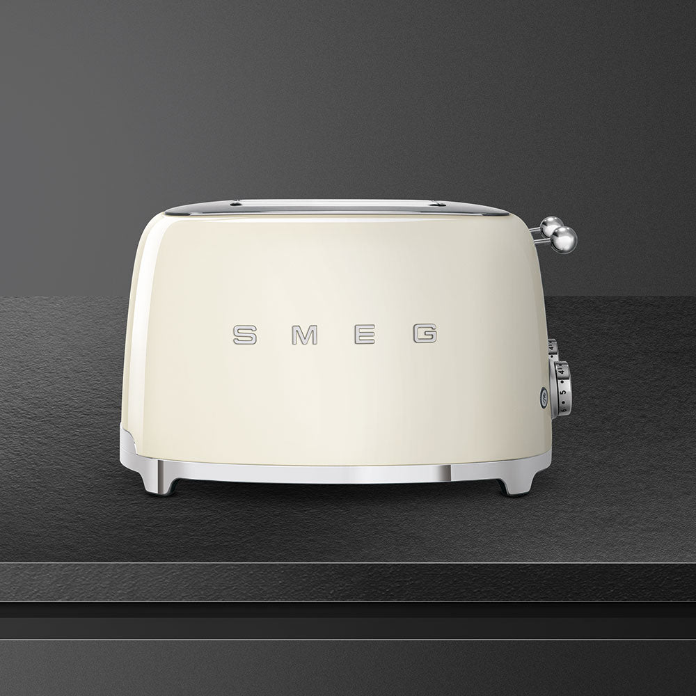 Smeg 4-Slice Wide Toaster 50's Style Aesthetic - Cream