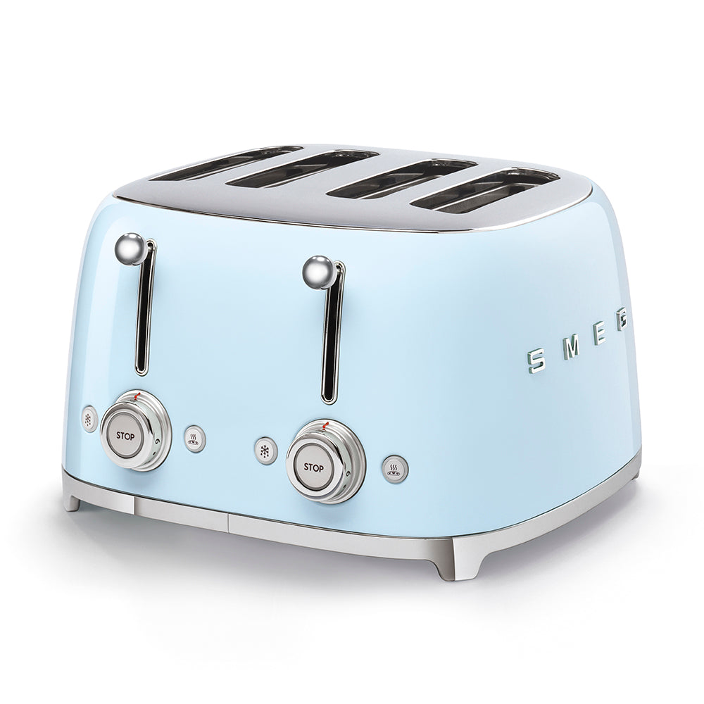 Smeg 4-Slice Wide Toaster 50's Style Aesthetic - Pastel Blue