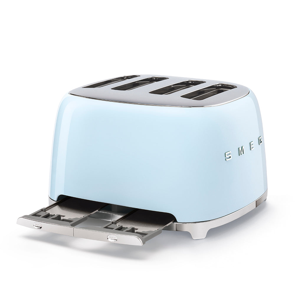 Smeg 4-Slice Wide Toaster 50's Style Aesthetic - Pastel Blue