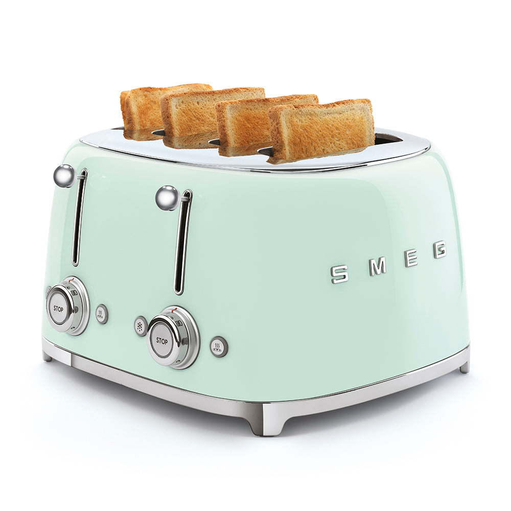 Smeg 4-Slice Wide Toaster 50's Style Aesthetic - Pastel Green