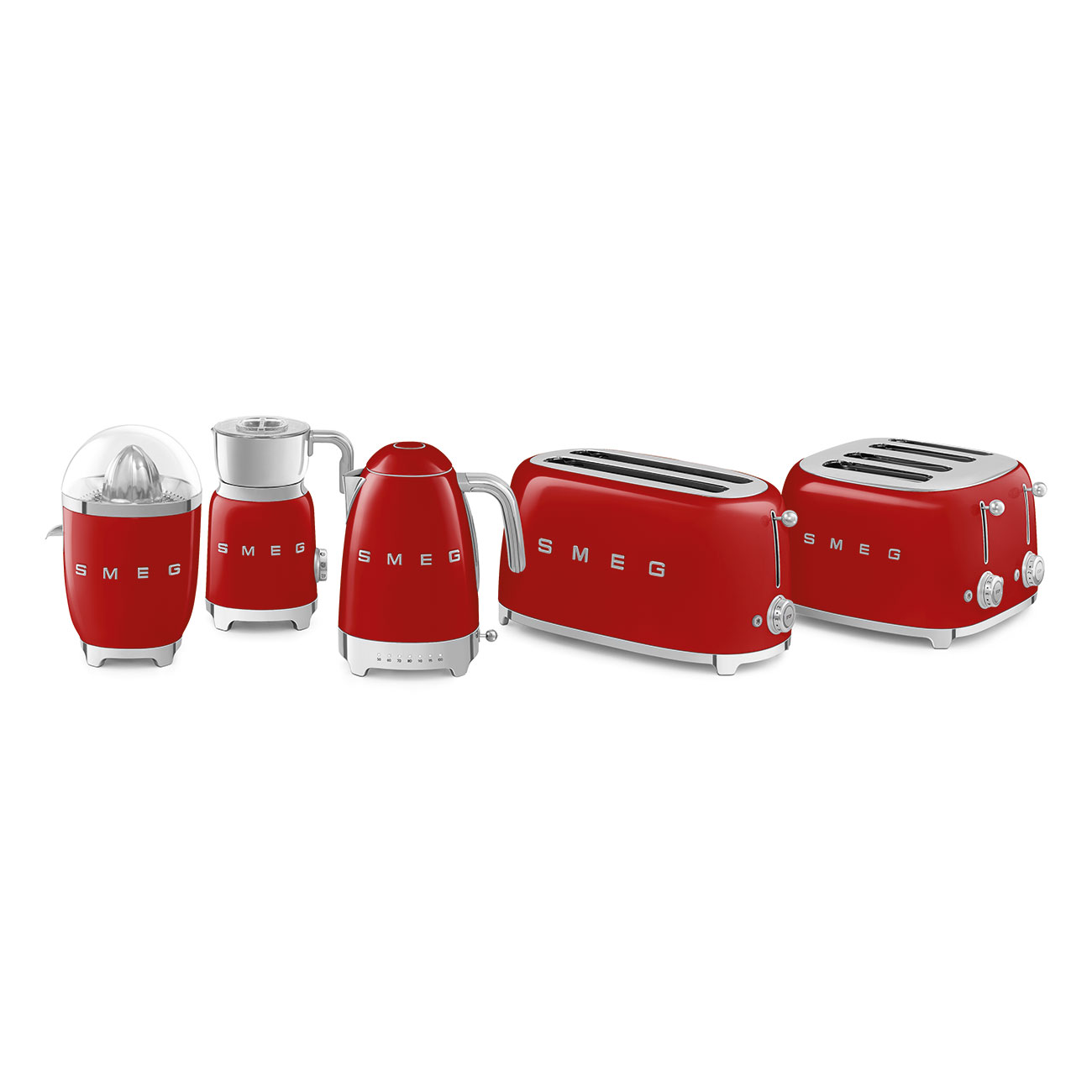 Smeg 4-Slice Wide Toaster 50's Style Aesthetic - Red