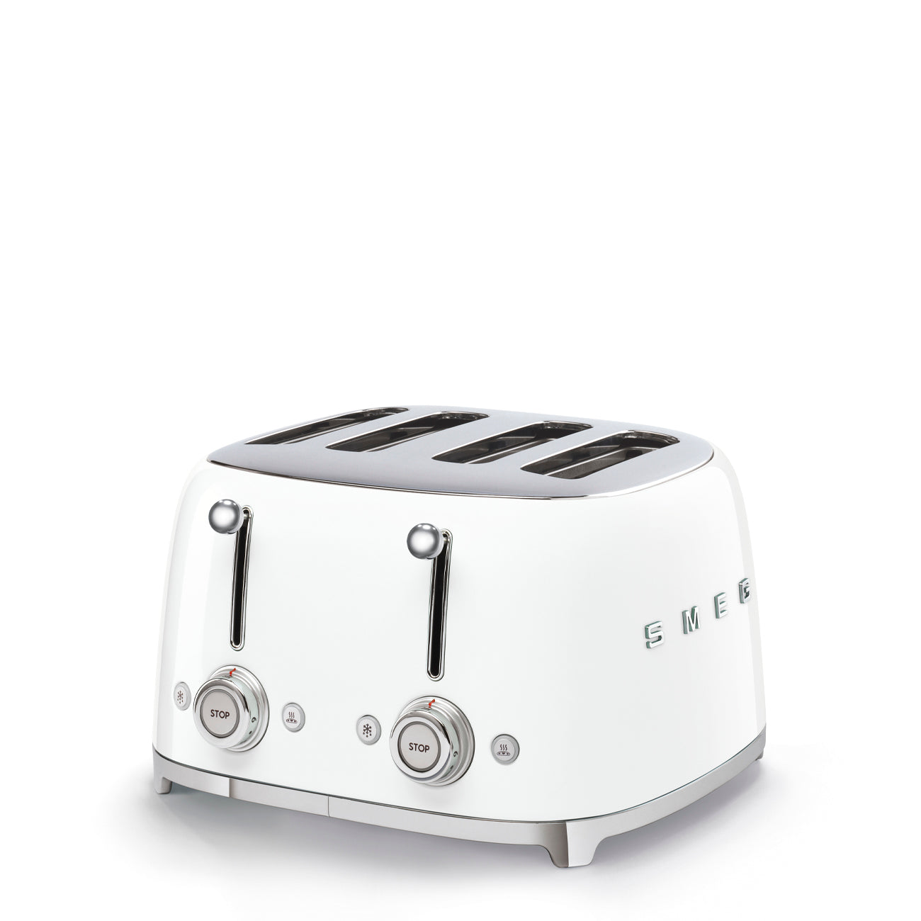 Smeg 4-Slice Wide Toaster 50's Style Aesthetic - White