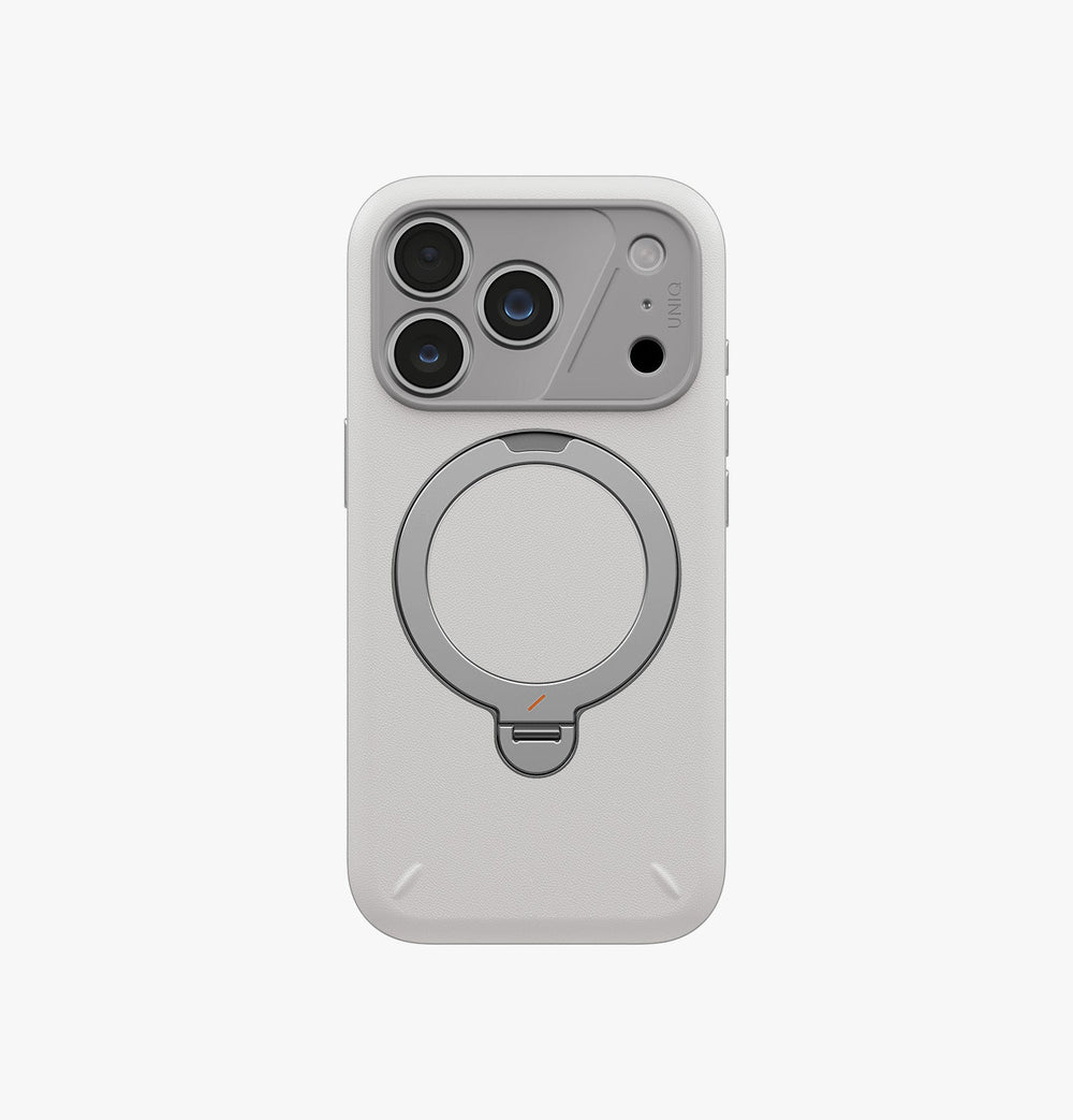 UNIQ Elix 360 Kickstand Leather iPhone 18 Pro Case – Cloud Stone - image 2