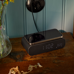 Kreafunk Wakie Black Alarm Clock & 15W Wireless Charger