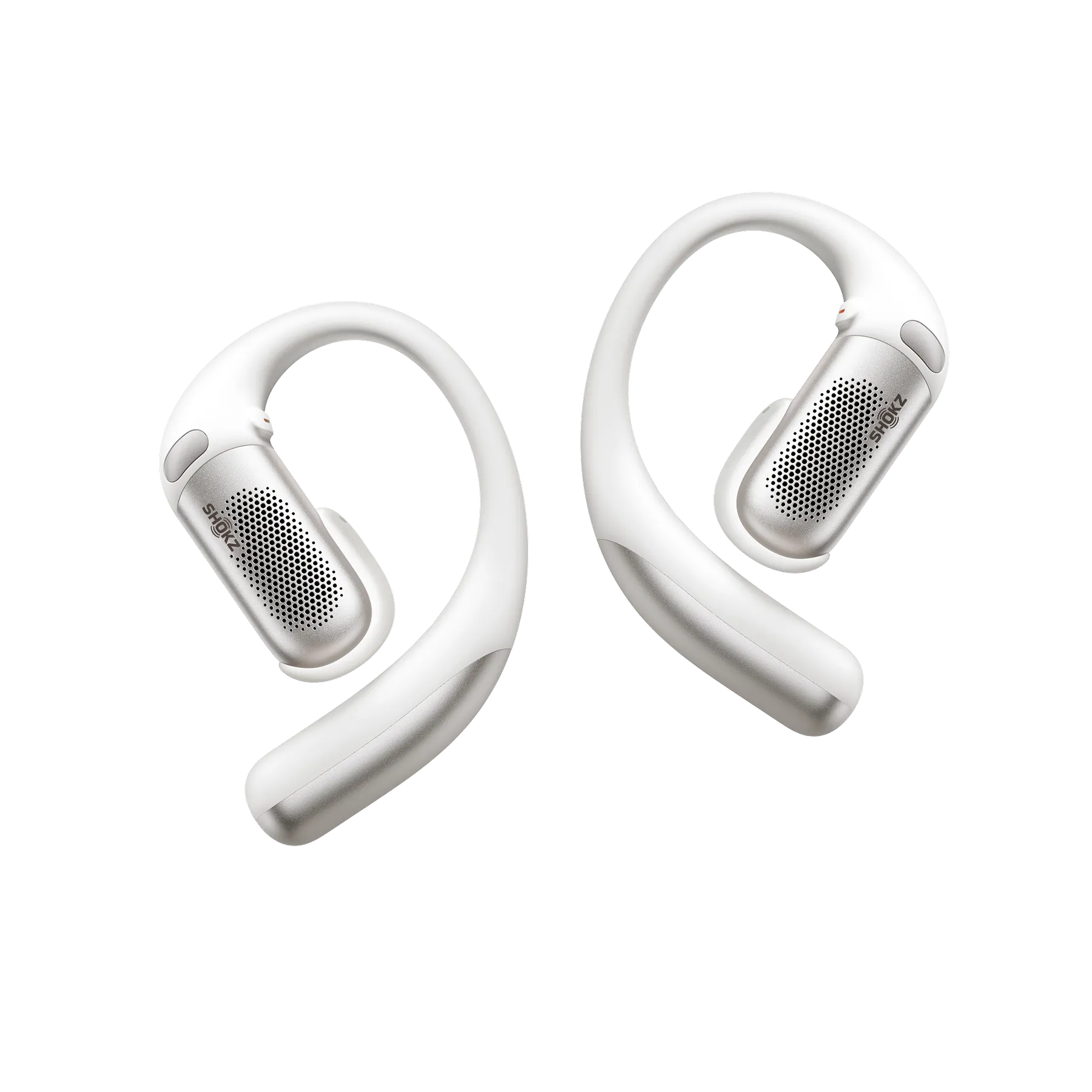 Shokz OpenFit Pro White open-ear earbuds - front view