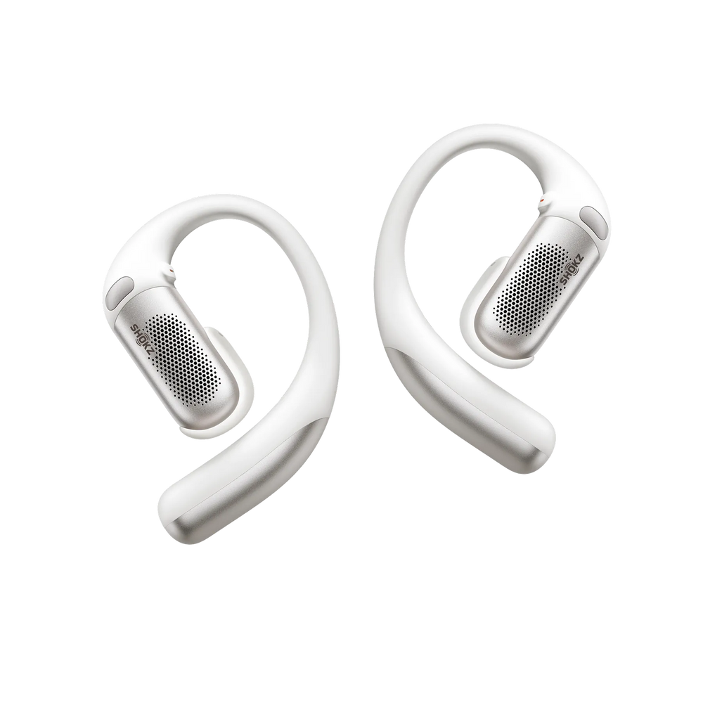 Shokz OpenFit Pro White open-ear earbuds - front view
