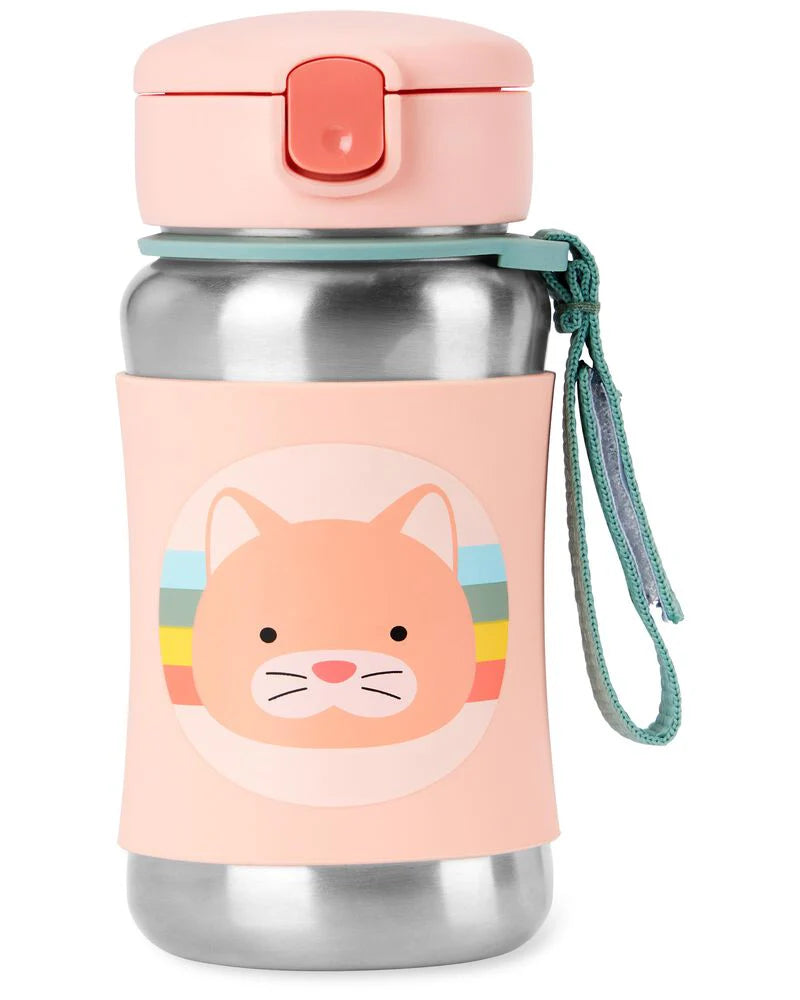 ZOO Stainless Steel Kid Straw Bottle - Cat ZOO Stainless Steel Kid Straw Bottle - Cat
