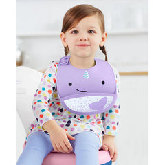 Zoo Fold & Go Silicone Bib - Narwhal