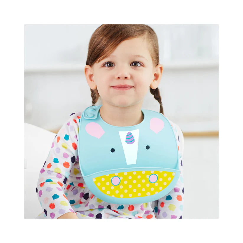 Zoo Fold & Go Silicone Bib - Unicorn