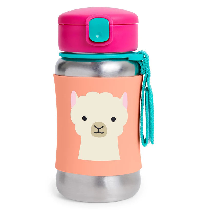 Zoo Stainless Steel Straw Bottle - Llama Zoo Stainless Steel Straw Bottle - Llama
