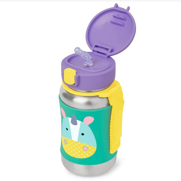 Zoo Stainless Steel Straw Bottle - Unicorn Zoo Stainless Steel Straw Bottle - Unicorn