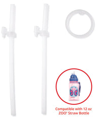 Zoo Straw Bottle (12 Oz) Extra Straws - 2-Pack