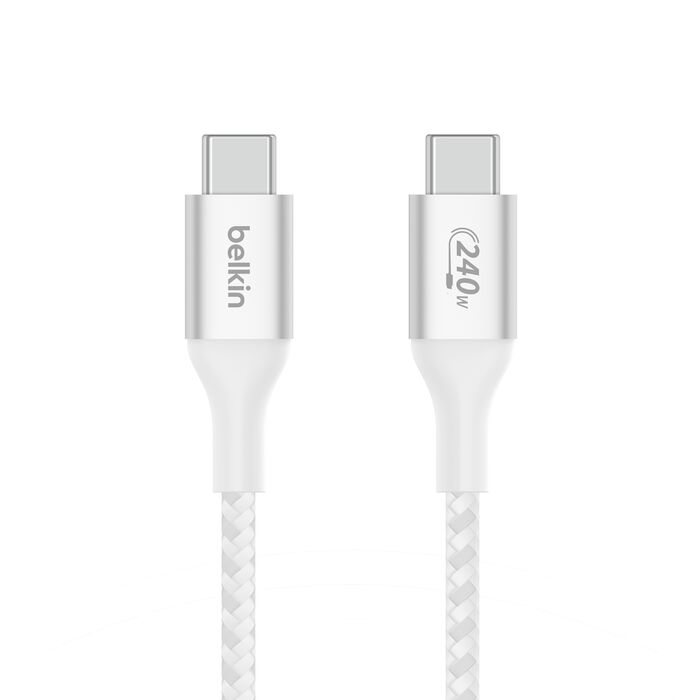 BELKIN BOOSTCHARGE C - C BRAIDED CABLE 240W 2M - WHITE
