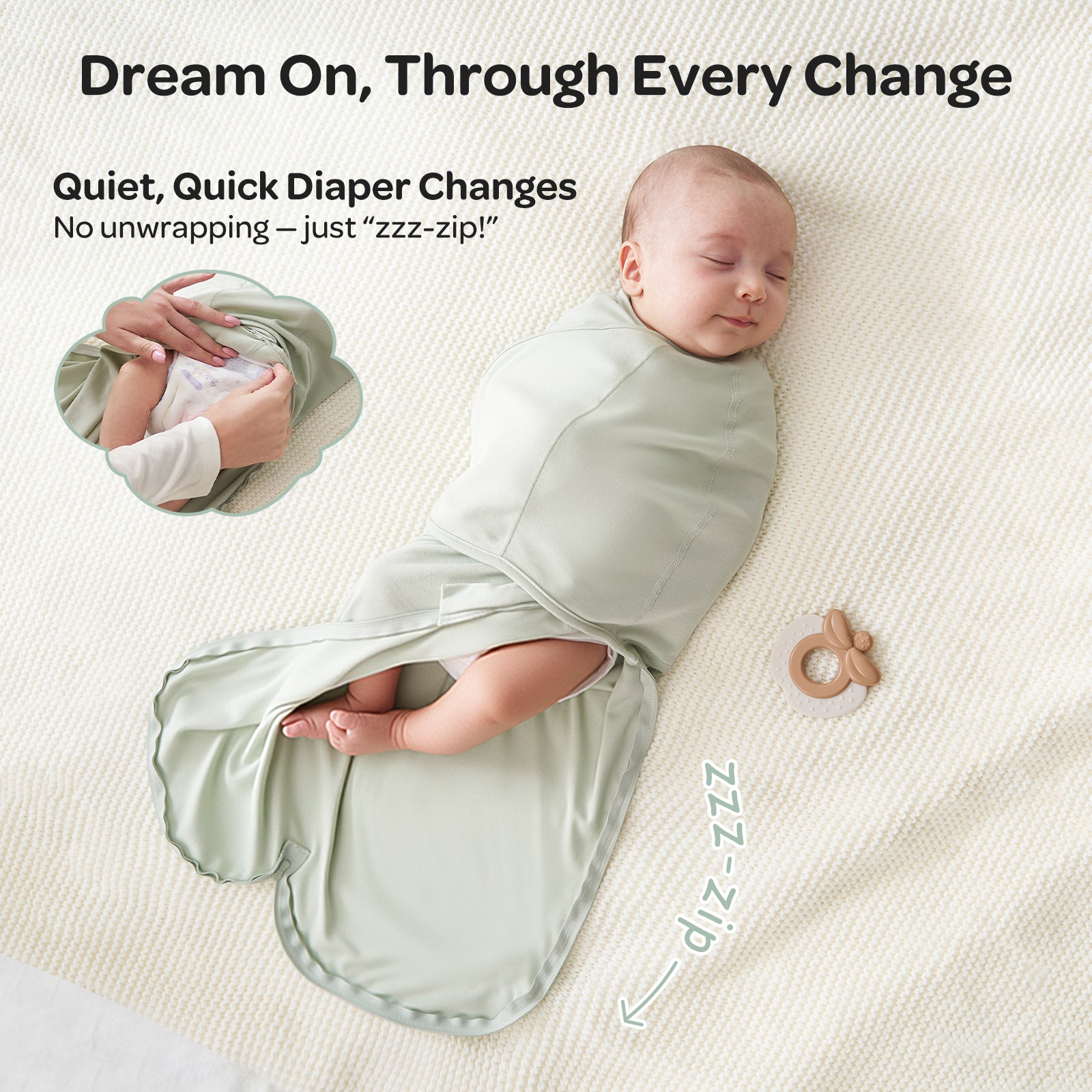Momcozy Easy Swaddle Wrap 0-3M, 2-Pack - Blue & Green (Serenity)