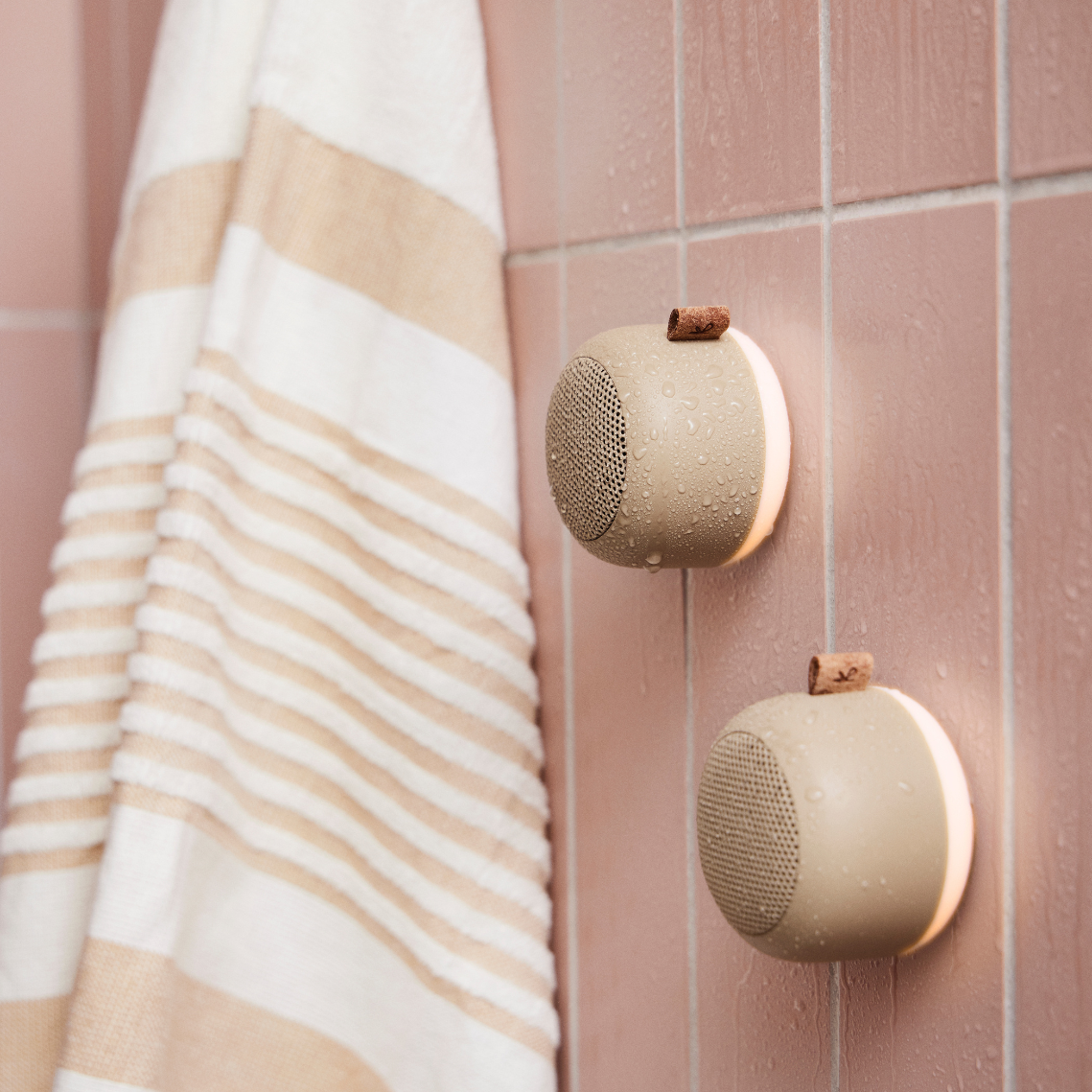 Kreafunk aLIGHT Ivory Sand Bluetooth Speaker & LED Lamp