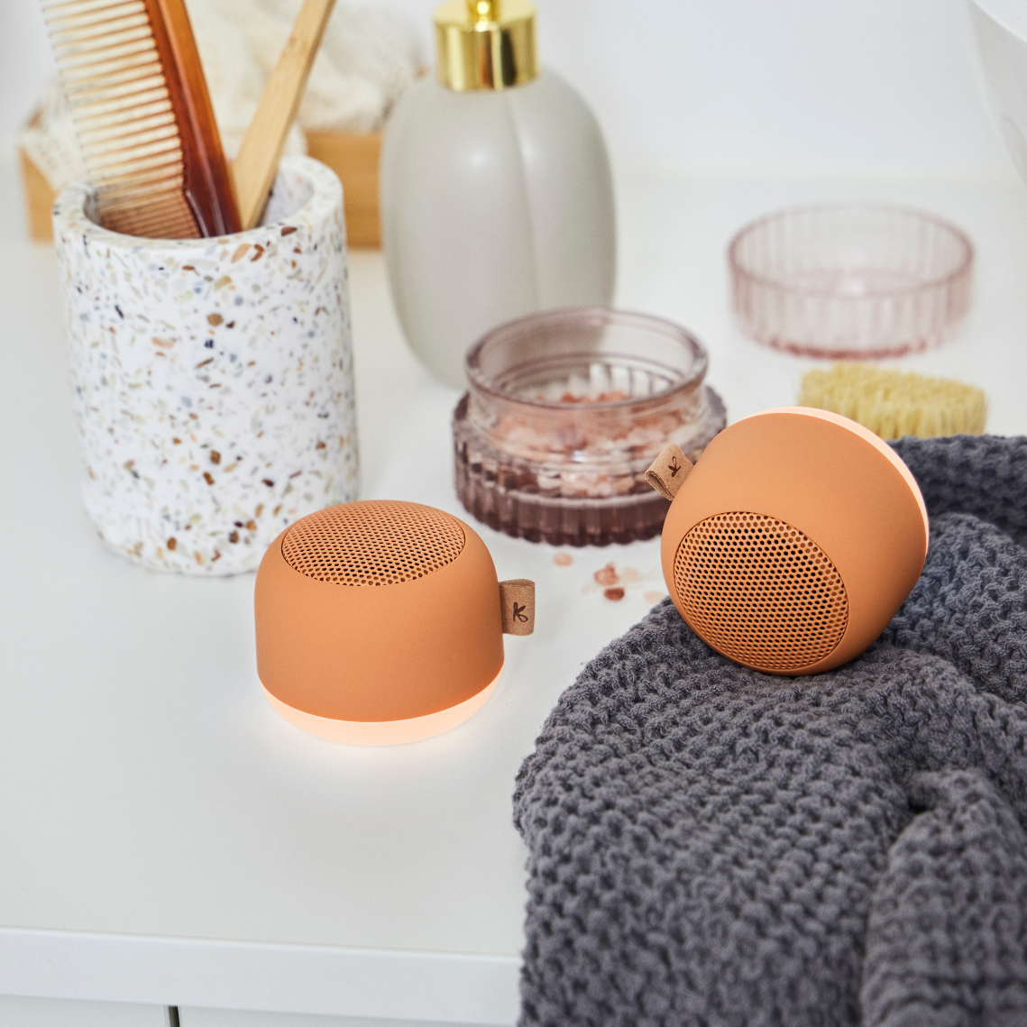 Kreafunk aLIGHT Cotta Orange Bluetooth Speaker & LED Lamp