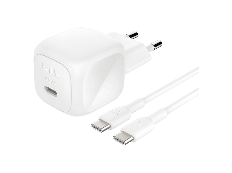 Belkin  45W USB PD Wall Charger with PPS, w/ 1m C-C Cable , White
