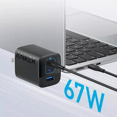 Anker Charger 67w | 1 USB & 2 USB-C - Black