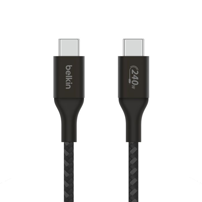 BELKIN BOOSTCHARGE C - C BRAIDED CABLE 240W 1M - BLACK BELKIN BOOSTCHARGE C - C BRAIDED CABLE 240W 1M - BLACK